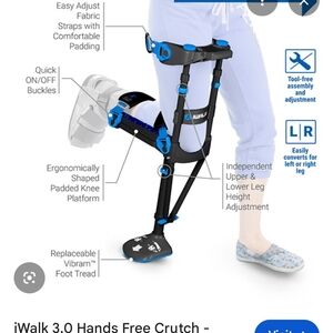 iWalk 3.0 Hands-Free Knee Crutch in Black and Blue
